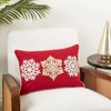 Saro Lifestyle Trio Snowflake Embroidered Poly Filled Throw Pillow, 14"x20", Red - image 3 of 3