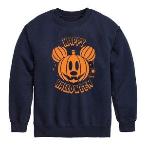 Boys' - Disney - Mickey Pumpkin Graphic Long Sleeve Fleece Sweatshirt - 1 of 4