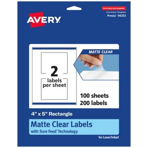 Avery Matte Clear Labels,  4" x 5" Rectangle - 1 of 4