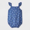 Baby Girls' Star Ruffle Romper - Cat & Jack™ Navy Blue - 2 of 4