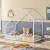Twin Size Wooden House Bed with Roof and Sturdy Pine Frame - 2 of 4