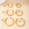 Anna-Kaci Women's 3 Pairs Chunky Hoop Earrings Set - 3 of 3