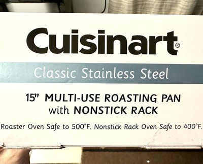 15¼ Roasting Pan with Rack, 7 PCS Stainless Steel Roaster, Lasagna Pa