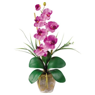 Nearly Natural Phalaenopsis Artificial Orchid Flower Arrangement, Mauve