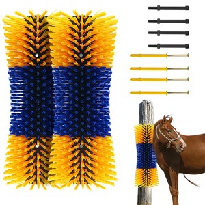 Coucheta 4Pcs Livestock Scratching Brush Kit - Extra Large Size, Upgraded Horse/Goat/Cow/Cattle Scratcher Brush, Itch Relief Grooming Brushes - 1 of 4
