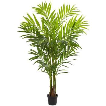 8' Artificial King Palm Tree in Pot Green - Nearly Natural