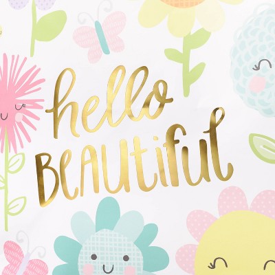 XLarge &#39;Hello Beautiful&#39; Happy Floral Baby Shower Gift Bag - Spritz&#8482;