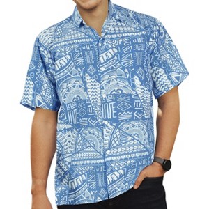 HAPPY BAY Men's Hawaiian Short Sleeve Button Down Shirt Mens Tropical Shirts Casual Holiday Summer Party Caribbean Shirts for Men - 1 of 4
