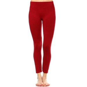 Women's Slim Fit Solid Leggings - One Size Fits Most - White Mark - 1 of 3