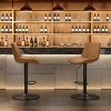Swivel Adjustable Camel Bar Stools Set of 2 with Backrest and PU Leather Seat, Counter Height Chairs for Kitchen Island or Bar-Tanpinhause - 3 of 4