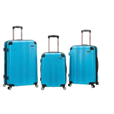 rockland sonic 3pc abs luggage set