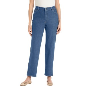 Woman Within Plus Size Tall Wide-Leg Stretch Denim Jean - 1 of 4