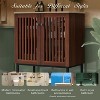 Mshliw 30" Vintage Bathroom Vanity with Ceramic Sink, Soft-Close Fence Doors, Iron Legs & Antique Dark Brown Finish - 4 of 4