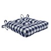 Kate Aurora Country Living Gingham Plaid Checkered Country Farmhouse Chair Cushion Pads - 2 of 3