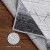 Machine Washable Bordered Rug Indoor Modern Geometric Area Rugs Low Pile Rug Abstract Carpet, 2' x 5' Gray - 4 of 4