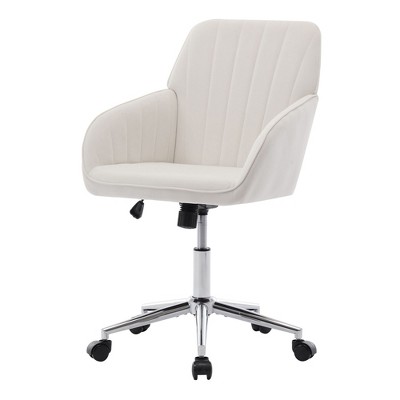 NicBex Adjustable Height Ergonomic Home Office Chair with Silver Base and Wheels for Work Study Vanity,Bedroom