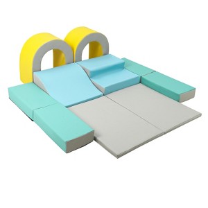 Foam Climbing Blocks for Toddlers - Soft Indoor Play Gym Set for Climbing, Crawling, and Sliding - 1 of 4
