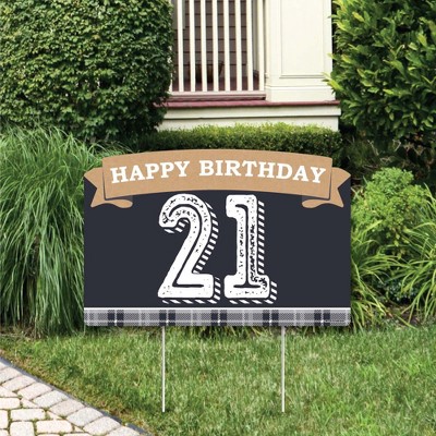 Big Dot of Happiness Finally 21 - 21st Birthday Party Yard Sign Lawn Decorations - Happy Birthday Party Yardy Sign