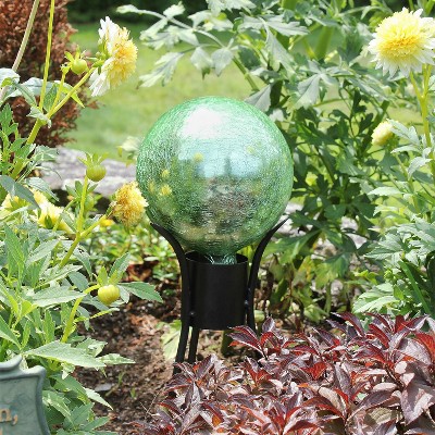 6" Light Green Crackle Glass Gazing Globe