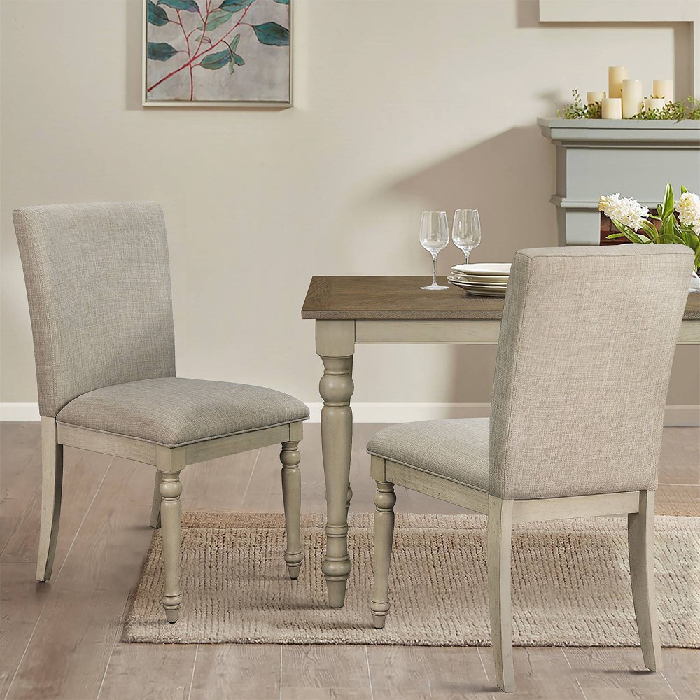 Set of 2 Fiona Upholstered Dining Chairs - Martha Stewart: Solid Wood Frame, Polyester