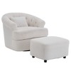 Ridstar 1 Set Modern Accent Chair and Armchairs with Lounge Seat For Bedroom, Office & Reading Spaces-Off-White - 2 of 4