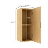 Chery Life 12" Wall-Mounted Floating Striped Bathroom Vanity Side Cabinet with a Door and a Shelf, Corolla Oak Woodgrain Color - 3 of 4