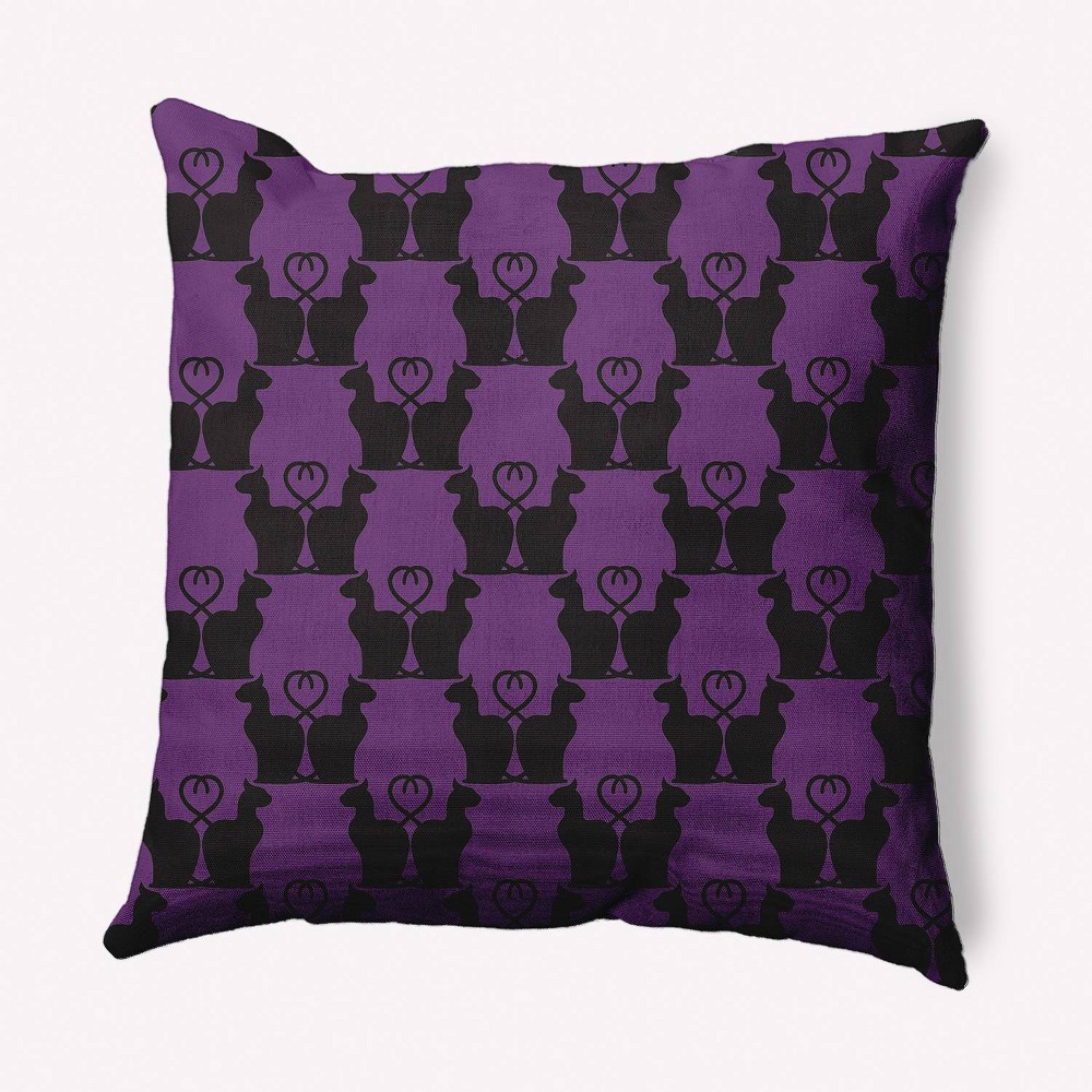 Photos - Pillow 16"x16" Cat Clowder Print Square Throw  Amethyst - e by design: Indo