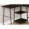 Vynxaria Modern 48" L-Shaped Corner Computer Desk with Storage Shelves Brown Laminate Black Metal for Home Office - 2 of 4