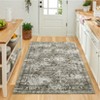 Washable Vintage Rug Non Slip Low Pile Rug Soft Floral Distressed Throw Floor Cover Foldable Indoor Carpet for Living Room Bedroom Playroom Nursery - 2 of 4