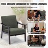 MOONMISS Mid Century Modern Linen PU  Accent Chair, Upholstered Armchair with Back, Comfy Reading Lounge Chair for Living Room, Bedroom, Sunroom - 3 of 4