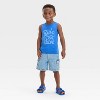 Toddler Boys' Short Sleeve Ride The Wave Tank Top - Cat & Jack™ Blue - 4 of 4
