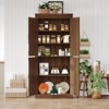 Fulvari 71" Tall Kitchen Pantry Cabinet, Wooden Coffee Bar Cabinet with Adjustable Shelves, Cupboard Storage Cabinet for Living Room Kitchen Bathroom - 3 of 4