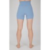 Yogalicious Womens 2 Pack Lux Crossover Front V-Back Elastic Free High Waist 5" Bike Short and Lux Everyday Elastic Free High Waist 5" Bike Short - 3 of 4