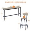Industrial 63" Bar Table Set with 3 PU Upholstered Stools, Modern Breakfast Table for Kitchen, Living Room, or Banquet Hall - 3 of 4