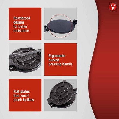Victoria 8-Inch Black Cast Iron Tortilla Press