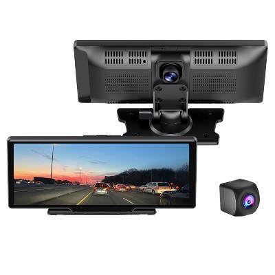 GekoGear™ Orbit C120 10.26-In. Infotainment Display with 1080p Dash Cam, Backup Cam, Apple CarPlay, Android Auto, Bluetooth, & Wi-Fi in Black