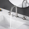 Cobbe Double Handle Widespread Faucet 3-Hole Bathroom Sink Faucet Spout Swivels 360 Degrees Brushed Nickel - 3 of 4