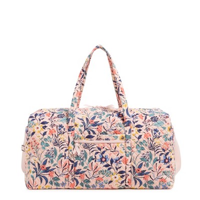 Vera Bradley Women's Cotton Xl Travel Duffel Bag Paradise Coral : Target