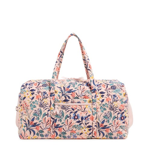 Vera Bradley Women's Cotton Large Travel Duffel Bag Sweet Garden Blue :  Target