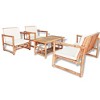 vidaXL Bamboo Patio Furniture Sofa Set - 4 Piece Outdoor Lounge Seating with Cushions/Bench/Chairs/Coffee Table - Tropical Garden Decor - 2 of 4