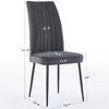 Lyngins 2-Pack Velvet Upholstered Dining Chair, Powder-Coated Black Iron Feet, Minimalist Living Room Chair, Easy Assembly for Dining Room, Kitchen - 3 of 4