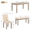 GDFStudio Thompson Rustic 6 Piece Rubberwood Rectangular Dining Table Set with 5 Upholstered Dining Chairs - 3 of 4