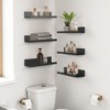 FurnitureR Floating Shelves for Wall, 15.75 Inch Wide Shelves for Decor Storage, Wall Mounted Wooden Shelves for Bedroom, Black, Set of 6 - 2 of 4