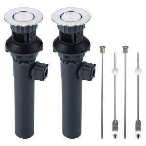 WOWOW 8.6 in. x 2.13 in. x 1.25 in. Lift Rod Drain Assembly in Brushed Nickel (2-Piece) - 1 of 4