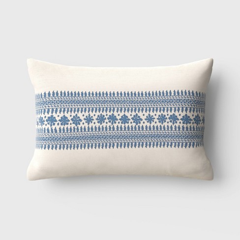  Smile of hope, Blue Decorative Lumbar Throw Pillows