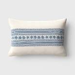 Floral Embroidered Lumbar Throw Pillow Blue - Threshold™