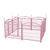 SEVOBAL Pet Crates and Houses 8 Panel Metal Dog Playpen with Doors for Indoor Outdoor Yard Living Room, Pink, 48.4"*48.4"*24.2" - 2 of 4