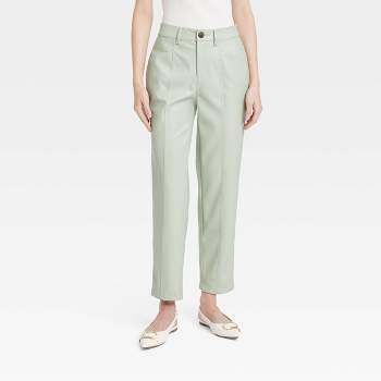 Women's High-rise Straight Trousers - A New Day™ Light Green 16