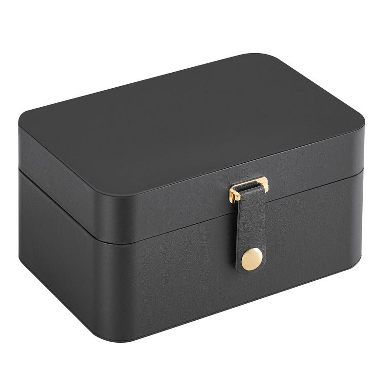 SONGMICS Jewelry Box, Travel Jewelry Case, 2-Layer Jewelry Holder Organizer, 4.3 x 6.3 x 3.1 Inches, Portable, Versatile Earring Storage, 2 of 7