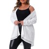 Agnes Orinda Women's Plus Size Sequin Sparkly Long Sleeve Open Front Shimmer Glitter Cardigans - 2 of 4